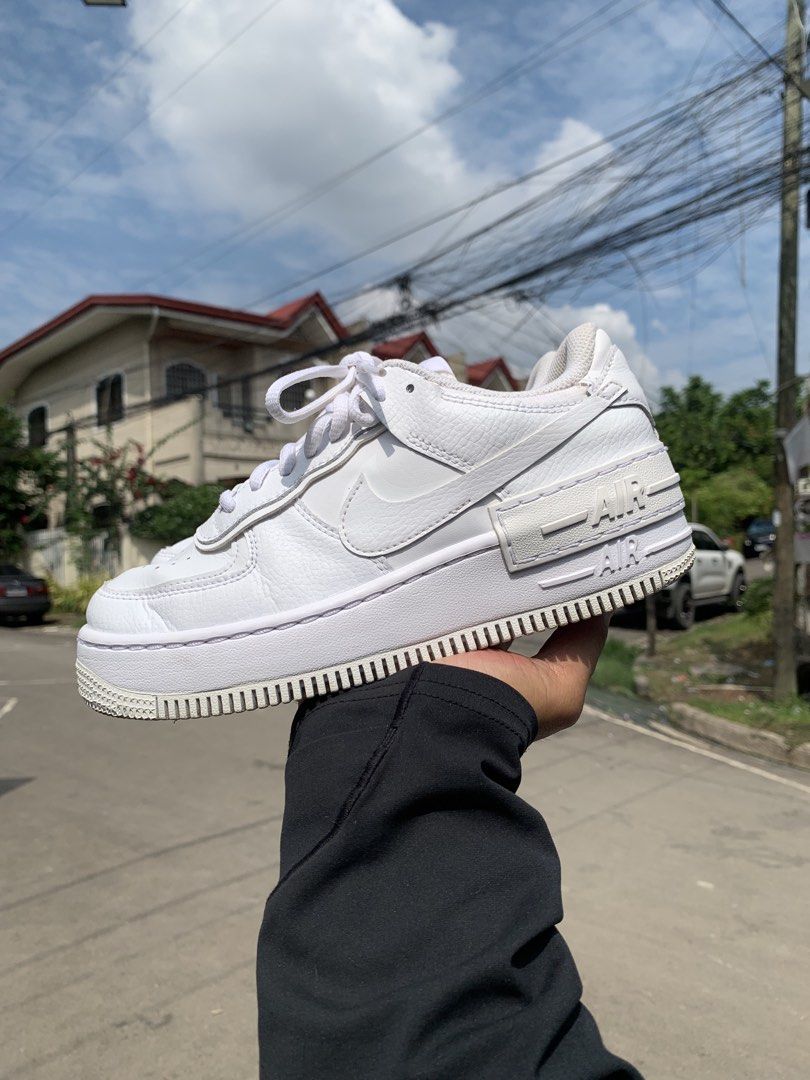 Nike | air force 1 shadow / womens 5.5 • 36 (Category: Sneakers) located in Cebu City. Submitted by rarathriftedcb (Listing ID 1470191585, Image 3). Description: Nike ✅ Air Force 1 Shadow Triple white 🤍 Womens 5.5 ‼️ Euro 36 Cm 22.5 1,380pesos + sf 100 No box / pair only Location : cebu city Page : rara thrifted Jnt nationwide Message us 📩.