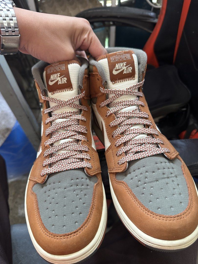 Nike Air Jordan 1 Element Gore-Tex Light Bone Particle Grey (Category: Sneakers) located in Manila. Submitted by meljundell04361 (Listing ID 1470329545, Image 2). Description: Jordan 1 Retro High Element GORE-TEX "Legend Coffee " - Size 10 - Colorway: Brown, grey, and off-white tones - Details: Unique patterned laces and classic Nike Air tongue tag - Condition: 9/10 .