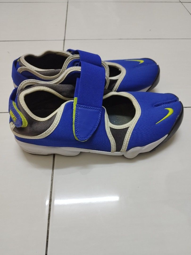Split 25 Nike Air Rift Split Toe Sneakers Blue Yellow, Men's Fashion, Footwear ...