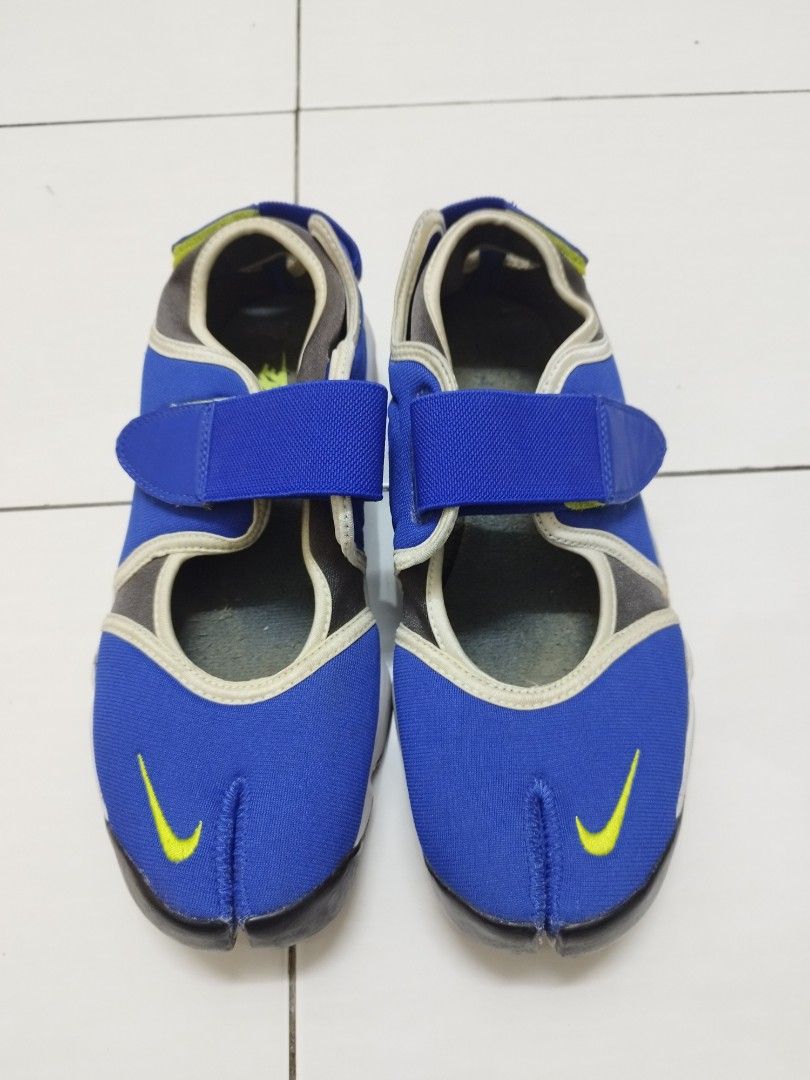 Split 25 Nike Air Rift Split Toe Sneakers Blue Yellow, Men's Fashion, Footwear ...