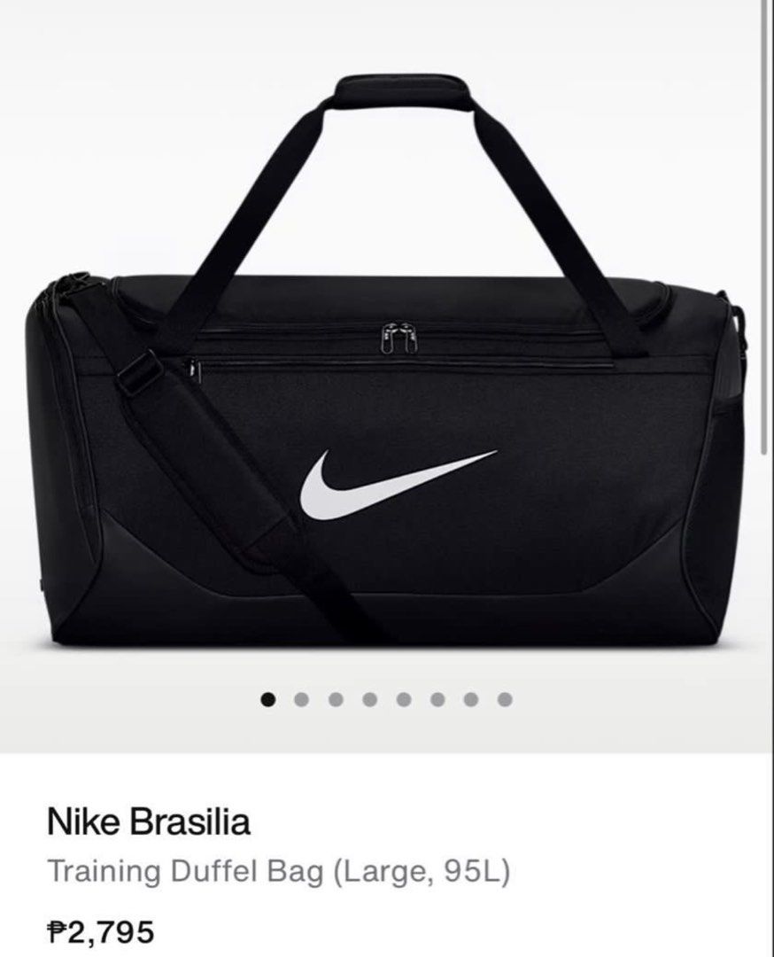 Nike Brasilia Training Duffel Bag (Large, 95L) (Category: Shoulder Bags) located in Makati City. Submitted by blissfulmom09 (Listing ID 1470251049, Image 1). Description: ON SALE!!!!! Last price posted: 995.00 Original price: 2795.00 Brand New / Sealed with tag RFS: Business - gift shop 100% authentic purchased from Store **Money Back GUARANTEED** SDD - Lalamove / Grab LBC / JRS / J&T.