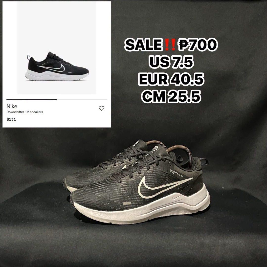 Nike Downshifter 12 Black White US 7.5 (Category: Sneakers) located in Bulacan. Submitted by ogieeee (Listing ID 1470234848, Image 1). Description: - Brand/Model: Nike Downshifter 12 - Color: Black and White - Size: US 7.5 / EUR 40.5 / CM 25.5 - Features: Breathable mesh upper, supportive cushioned midsole, and durable rubber outsole for great grip - Ideal for: Daily runs, gym workouts, and casual wear - Condition: On sale now, grab them while av