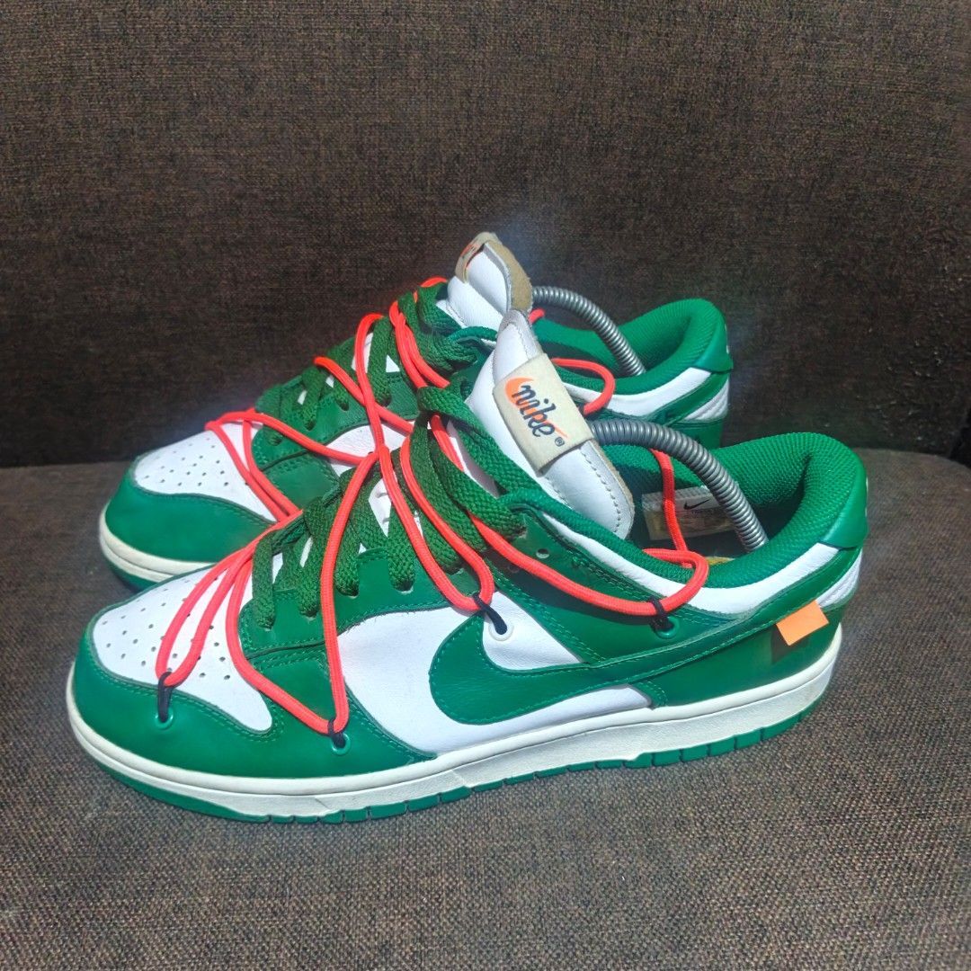 Nike Dunk Low Off-White "Pine Green" (Category: Sneakers) located in San Pedro. Submitted by reynardkurtnavela (Listing ID 1470293299, Image 1). Description: PAKIBASA MUNA!! Size 9us/ 42.5euro Excellent condition Slight sign of usage bawal sa maselan Ukay shoes Authenticity not guarantee P899 only. add shipping fee sa malayo.