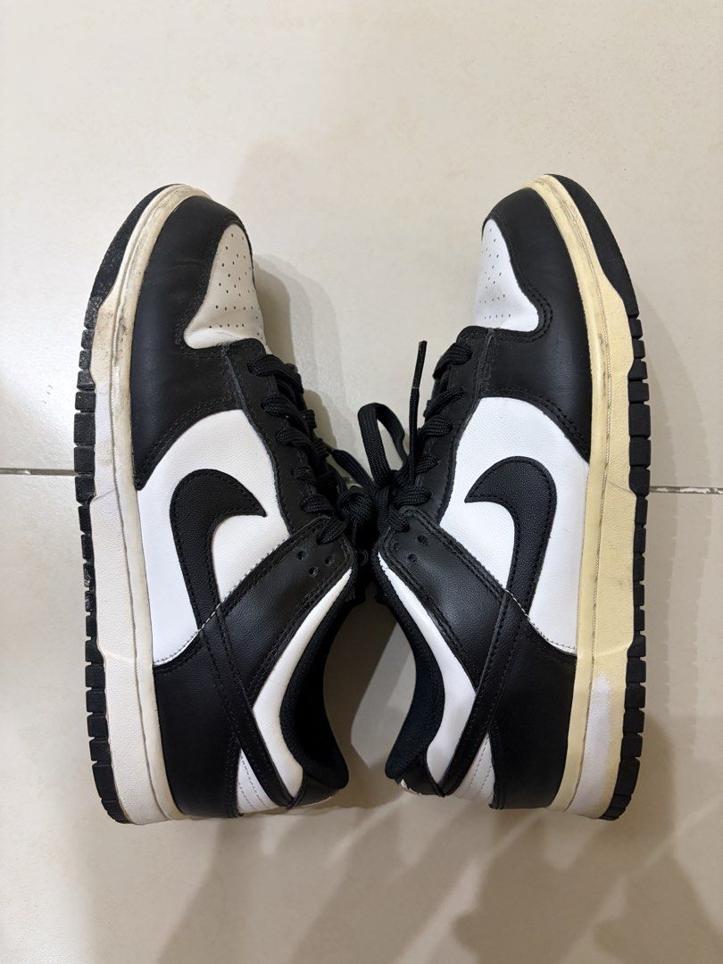 Nike Dunk Low Panda Black White Sneakers (Category: Sneakers) located in Mandaluyong City. Submitted by aaunxxx (Listing ID 1470273498, Image 3). Description: - Original Nike Dunk Low Panda (Style Code: DD1503-101) - Size: Women's US 8 / UK 5.5 / EUR 39 - Colorway: Classic Black and White - Condition: Uppers retain good shape with minor creasing; soles show visible yellowing and dirt from previous wear so just needs cleaning - No Box.
