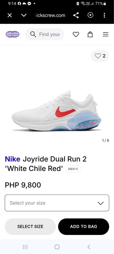 Nike Joyride Dual Run 2 White Chile Red (Category: Sneakers) located in Caloocan City. Submitted by Twinsters_2nd (Listing ID 1470262869, Image 2). Description: - Brand: Nike - Model: Joyride Dual Run 2 - Colorway: White and Chile Red - Size: Men EU 44.5 - Cushioning: Innovative bead-filled pods at the heel for maximum comfort - Condition: Minor yellowing on the mesh upper and eyestays from storage and gentle use, but still lots of life left - Be