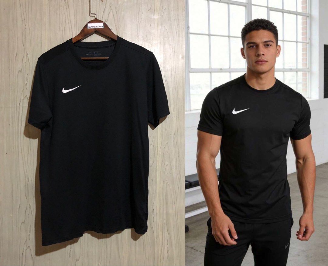 Nike shirt drifit (Category: Activewear) located in Ozamiz City. Submitted by mj_thrifts (Listing ID 1470266353, Image 1). Description: Nike black drifit W:21 x L:28.5 Excellent condition 9.5/10 480+sf.