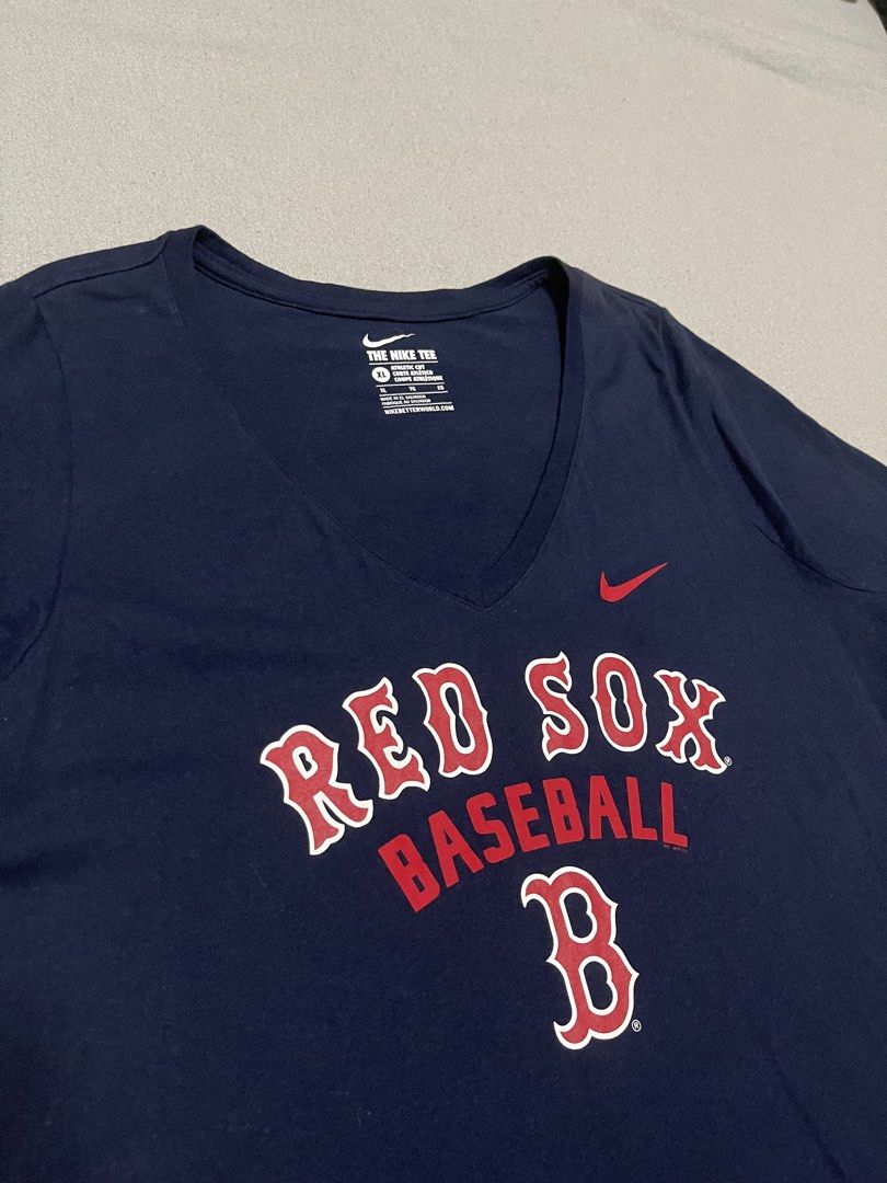 Nike x Red Sox MLB Vneck Top (Category: Shirts) located in Bulacan. Submitted by sanjisthrift (Listing ID 1470176975, Image 2). Description: Size XL Womens Width 20 Length 28.5 Excellent Condition 9/10.