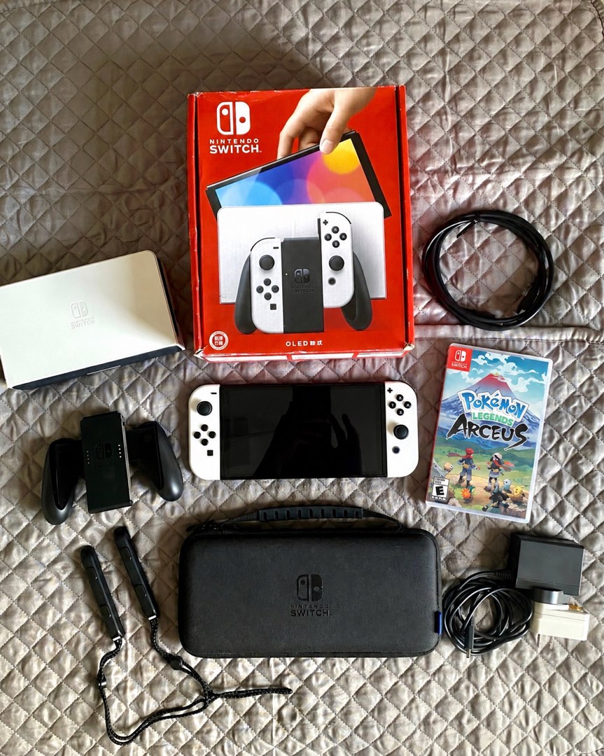 Modular Oled Nintendo Switch OLED White + FREE Pokémon Legends: Arceus, Video Gaming ...