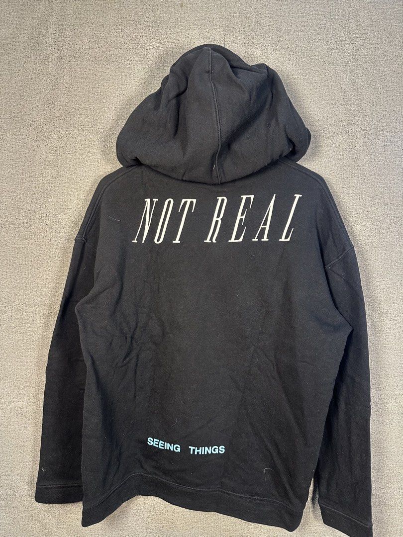 OFF WHITE MAIN LABEL HOODIE JACKET (Category: Coats, Jackets and Outerwear) located in Rizal. Submitted by jamesthrift (Listing ID 1470163786, Image 2). Description: OFF WHITE MAIN LABEL HOODIE JACKET Size : L Dimes: -width 21 -length 27 Condition: Very good Color Rate: 9 Issue: not noticeable pin hole 🏷️399+sf.