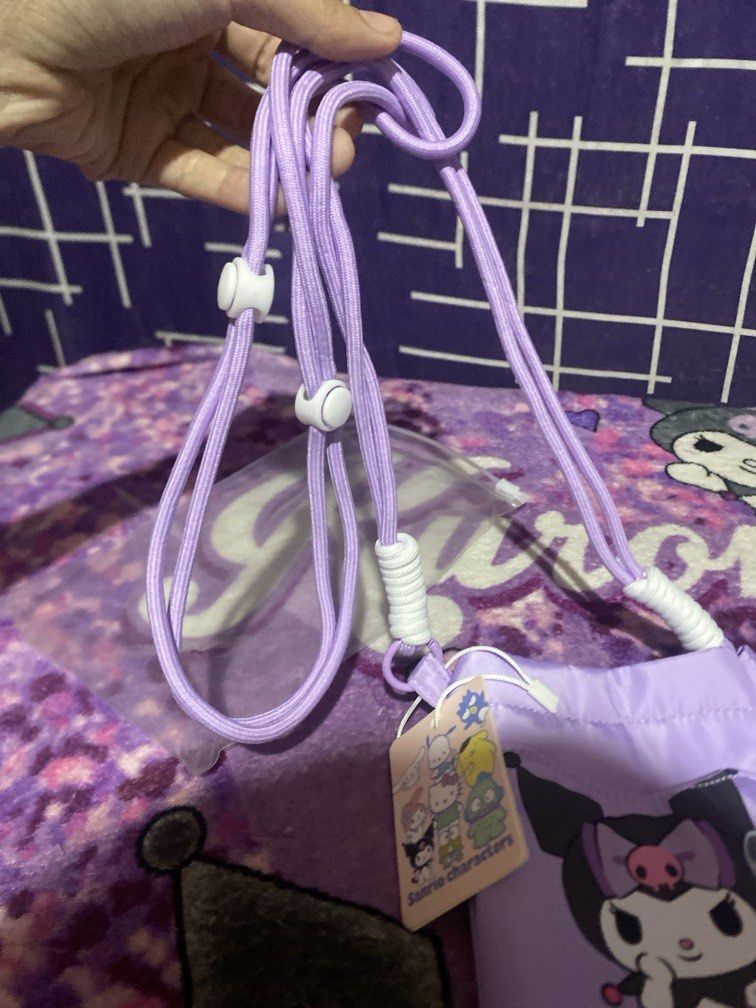 Official/ Licensed Kuromi Cellphone Bag (Category: Character Goods) located in Bulacan. Submitted by cute.finds.ph (Listing ID 1470212011, Image 2). Description: —SMALL SIZE ONLY —no zipper, snap button only —adjustable strap.
