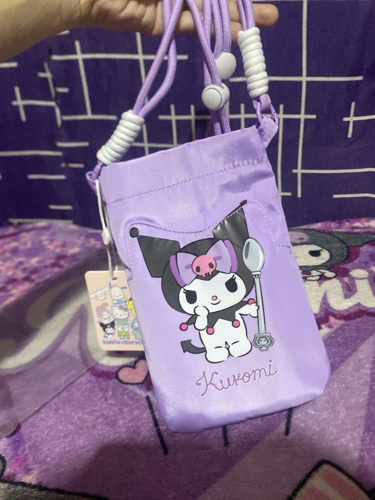 Official/ Licensed Kuromi Cellphone Bag (Category: Character Goods) located in Bulacan. Submitted by cute.finds.ph (Listing ID 1470212011, Image 1). Description: —SMALL SIZE ONLY —no zipper, snap button only —adjustable strap.