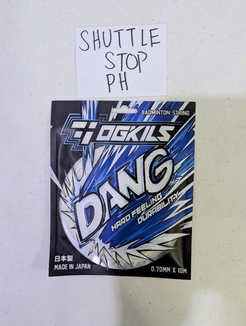 OGKILS DANG Badminton String (0.70mm) (Category: Racket and Ball Sports) located in Manila. Submitted by shuttlestopph (Listing ID 1470216767, Image 3). Description: Similar to Yonex BG65 The OGKILS DS-DANG is a ultra-durable 0.70mm badminton string designed for maximum lifespan and high tension resistance. It delivers a hard hit-feel and a loud, satisfying metallic sound upon impact Suited for Control and Defensive players and Power Attacking pl