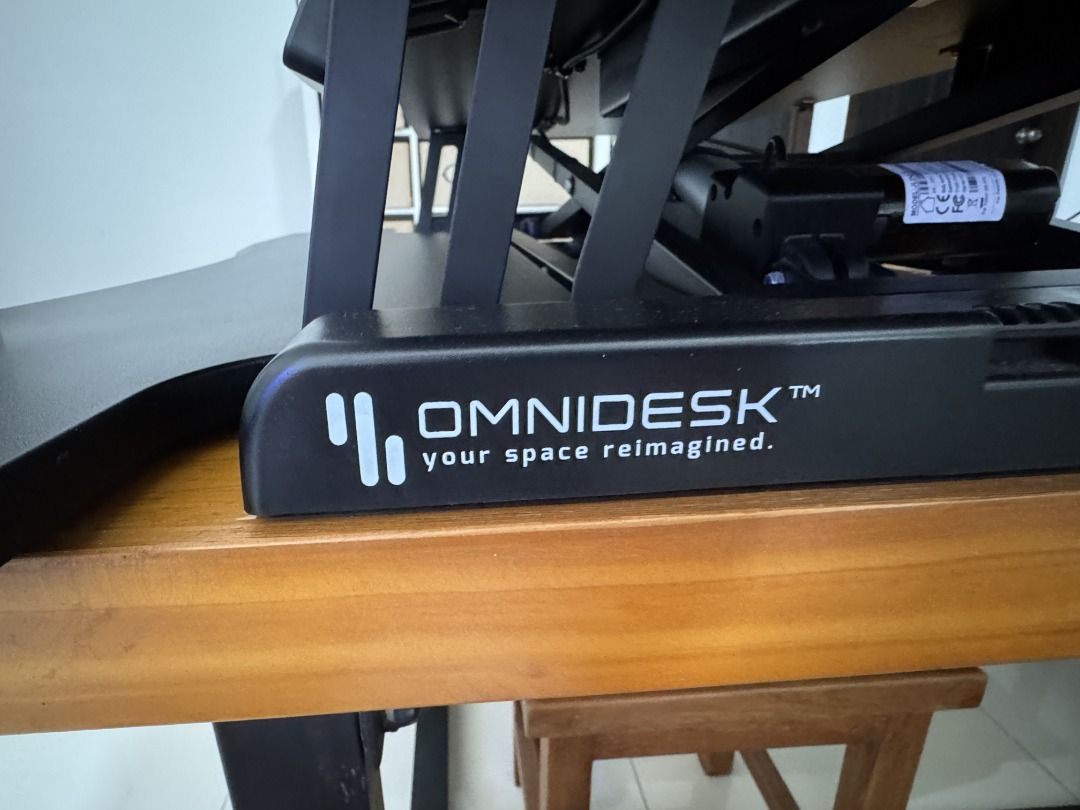 Omnidesk Electric Standing Desk Converter (Motorized), Furniture & Home ...