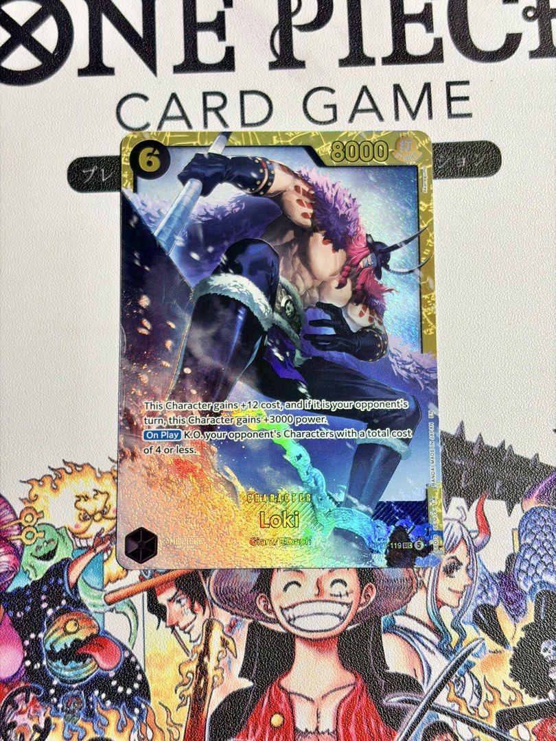 One Piece Card (OP-17) (Category: Raw Singles) located in Taytay. Submitted by riprep (Listing ID 1470315721, Image 1). Description: 📌 Card Name: LOKI 📌 Set: [OP-17] 📌 Rarity: SEC (Secret Rare) 📌 Condition: Mint .