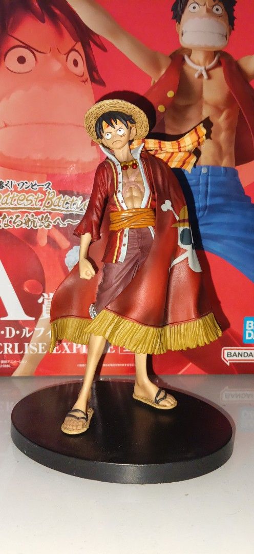 One Piece DXF 15th Anniversary Monkey D. Luffy (Category: Figurines & Statues) located in Pasig City. Submitted by jhanvilla52058 (Listing ID 1470338191, Image 1). Description: - Character: Monkey D. Luffy from One Piece - Features: Detailed sculpt, iconic straw hat, red cape with Jolly Roger symbol, and chest scar - Stand: Solid black circular base included - Condition: Great piece for anime fans and collectors - Loose / no box.