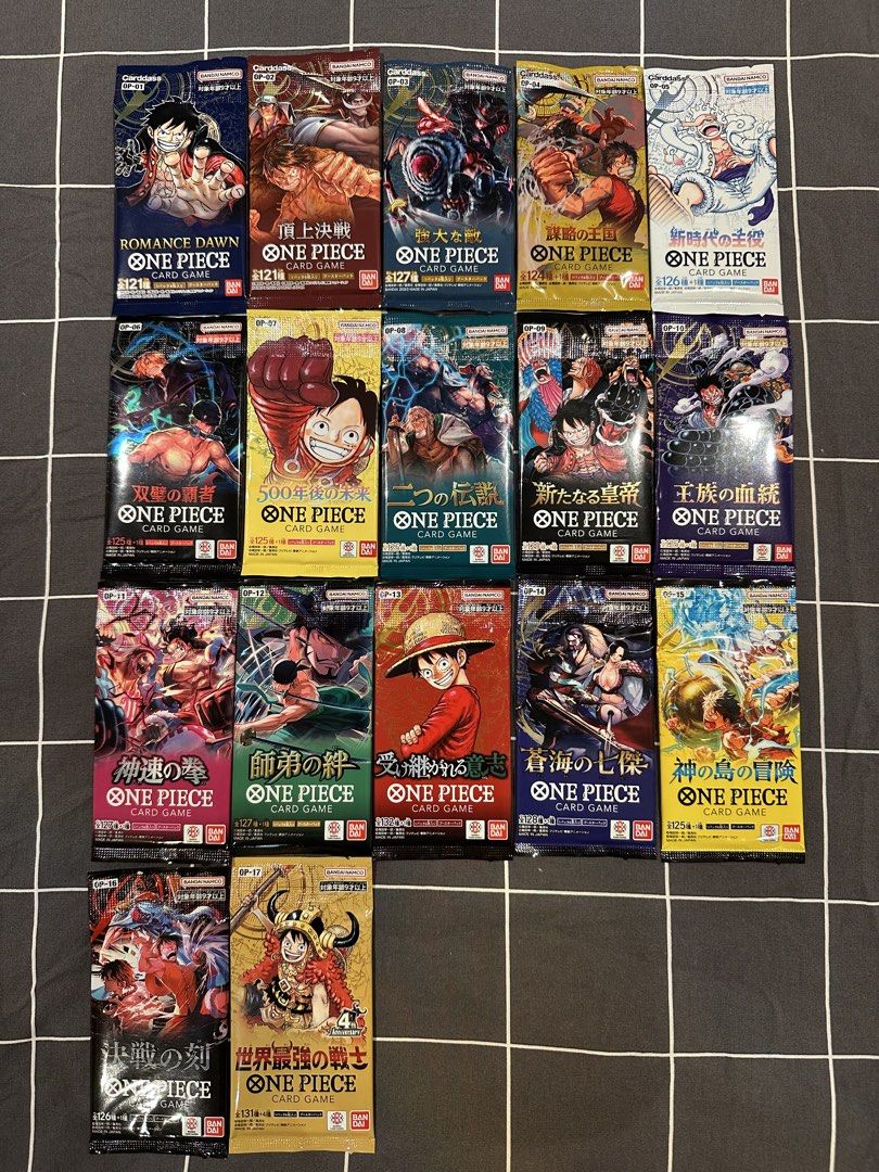 One Piece Rarest Cards Collection One Piece TCG OP-01 to OP-17 Complete Booster Pack Collection, Toys ...
