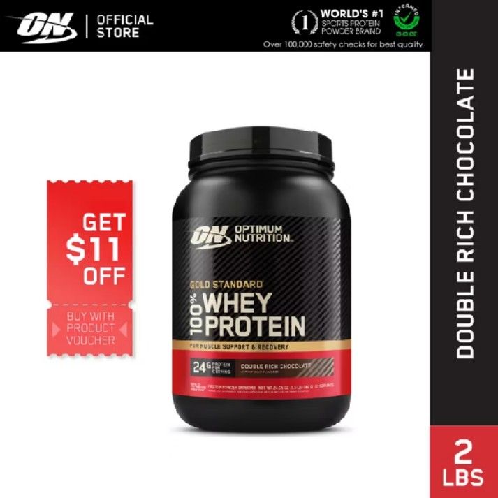 Standardized Recovery Containers Optimum Nutrition Gold Standard 100% Whey Protein Double Rich Chocolate ...