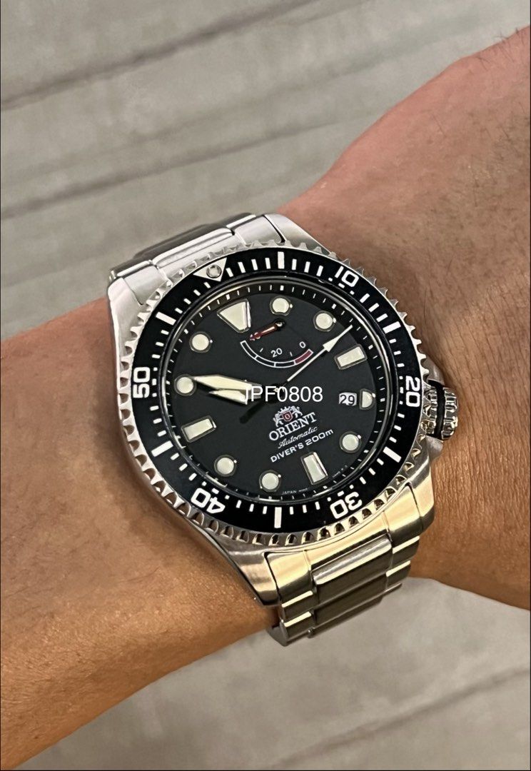Orient Triton Neptune RA-EL0001B00B (Category: Men's Watches) located in Makati City. Submitted by jpf0808 (Listing ID 1470192129, Image 3). Description: Orient Triton Neptune RA-EL0001B00B Rating: 9/10 Comes with resized but unused bracelet Complete all inclusions Specs: Automatic Movement Orient Cal. 40N5A Power Reserve Display Date Display 200m Water Resistance Hacking 40 hours Power reserve Sapphire Crystal Glass Uniderectional Bezel Screw do