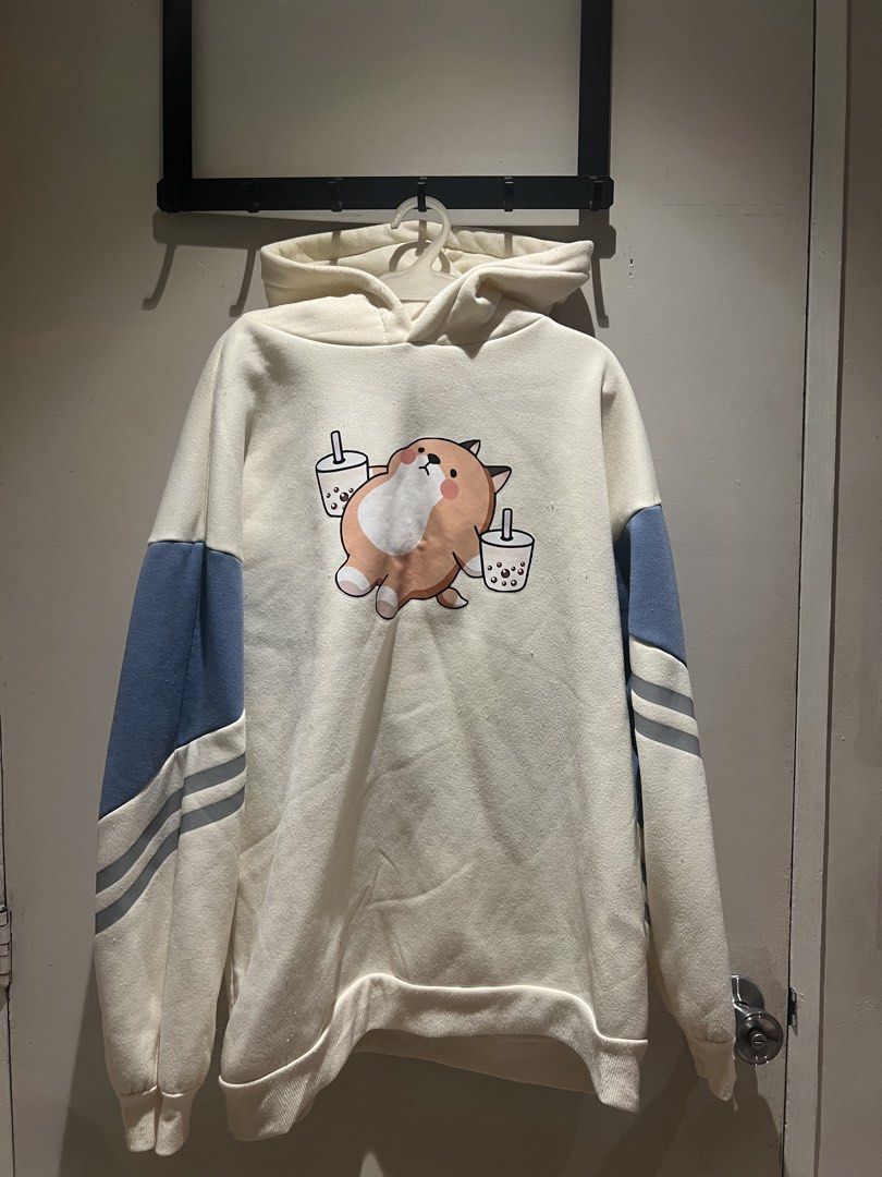 Oversized Hoodie Cream Blue (Category: Coats, Jackets and Outerwear) located in Malabon City. Submitted by chrsgns (Listing ID 1470219334, Image 1). Description: rush selling!! - can ship via sdd thru grab/lalamove (metro manila area only) - mop: gcash or bdo - price is still nego if kukunin agad or getting 2 or more items - pm for inquiries.
