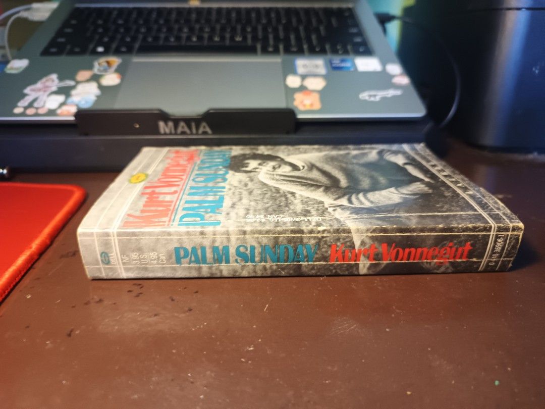 Palm Sunday Kurt Vonnegut (Category: Storybooks) located in San Jose. Submitted by otto_wan13 (Listing ID 1470349076, Image 3). Description: -Has noticable creases and fold on the cover -Overall good condition ‎💵MOP: GCash/Maribank ‎🚚MOD: J&T ‎📍LOC: Batangas ‎📝Payment first 24 hours reservation upon invoice.