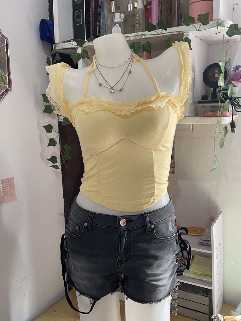 Pastel Yellow Milkmaid Cami Top (Category: Sleeveless) located in Puerto Princesa. Submitted by bygaelle.co (Listing ID 1470263493, Image 1). Description: .