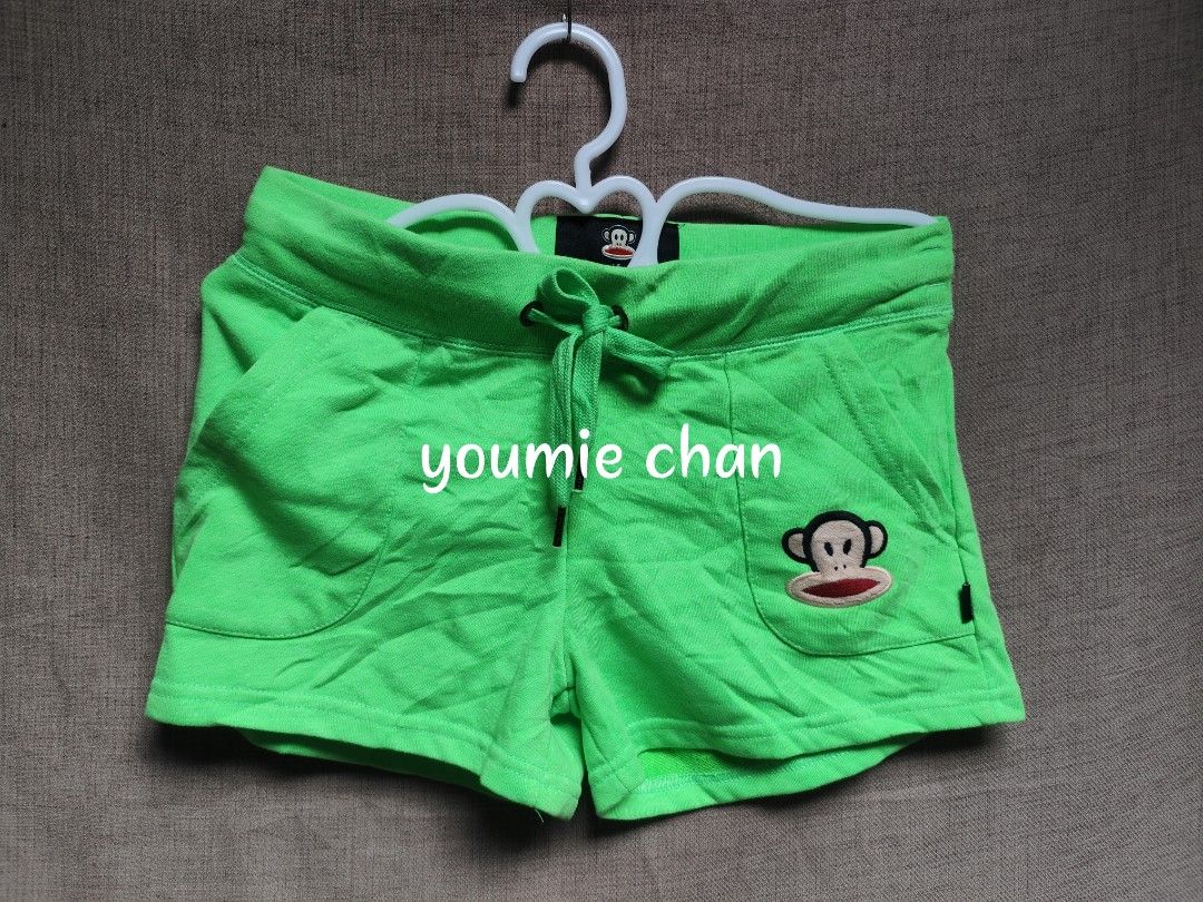 Paul Frank Green Casual Shorts with Drawstring (Category: Shorts) located in Davao. Submitted by youmiechan (Listing ID 1470180490, Image 1). Description: - Brand: Paul Frank - Color: Bright green - Material: Soft, comfortable cotton - Features: Embroidered monkey patch on the right pocket - Waistband: Elastic with matching green drawstring - Pockets: Convenient front pockets included - Condition: Great casual piece for lounging or daily wear - F