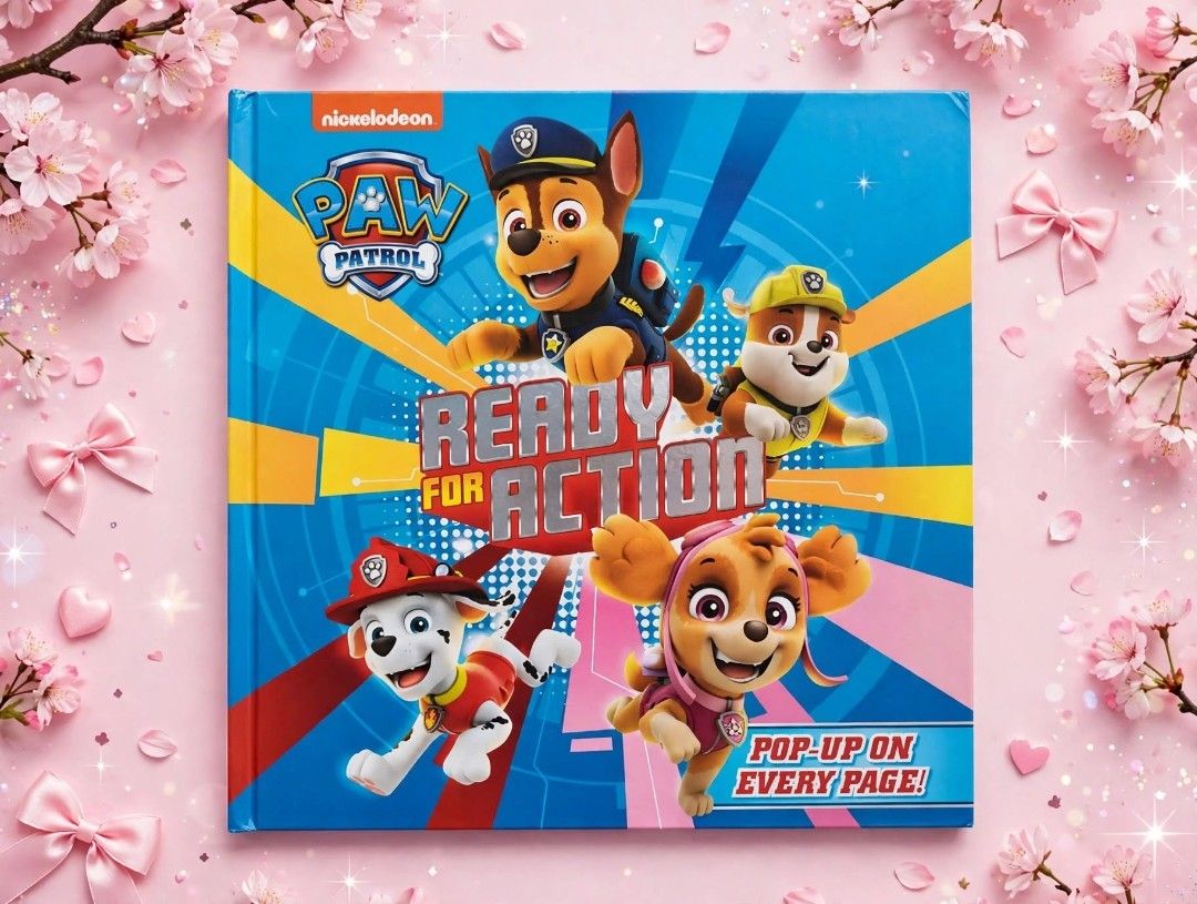 Paw Patrol Ready For Action Pop-Up Book (Category: Children's Books) located in Manila. Submitted by clry.lvst (Listing ID 1470161796, Image 1). Description: - Title: Paw Patrol: Ready For Action - Publisher: Nickelodeon - Features: Pop-up surprises on every page! - Characters: Chase, Marshall, Rubble, and Skye - Material: Sturdy hardcover with colorful artwork - Condition: Great interactive reading activity for kids.