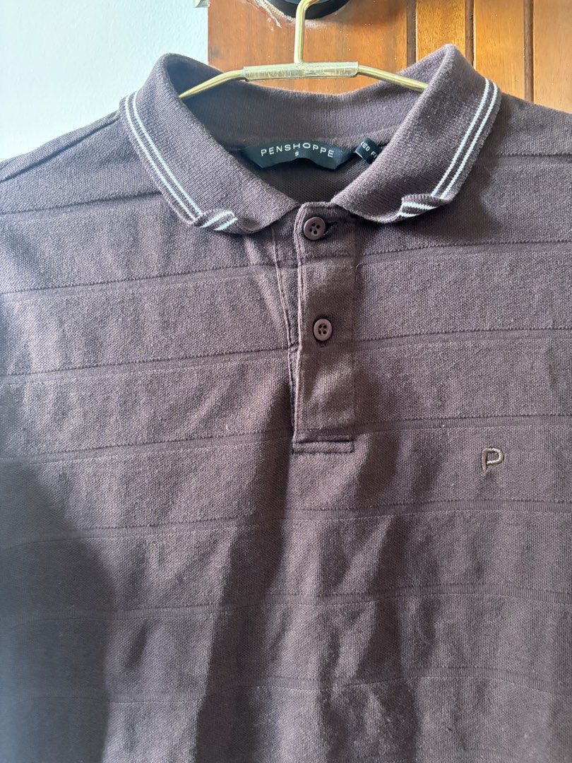 Penshoppe Brown Polo shirt (Category: Babies & Kids Fashion) located in Manila. Submitted by minieiv._ (Listing ID 1470208038, Image 2). Description: * Pre-loved * Used once last year for Xmas Party, 9/10 condition * Used by my 12 yr old brother * Bought in Penshoppe Alimall Cubao * RFS: Decluttering * Meetup: Puregold San Mateo, Ampid Mercury.