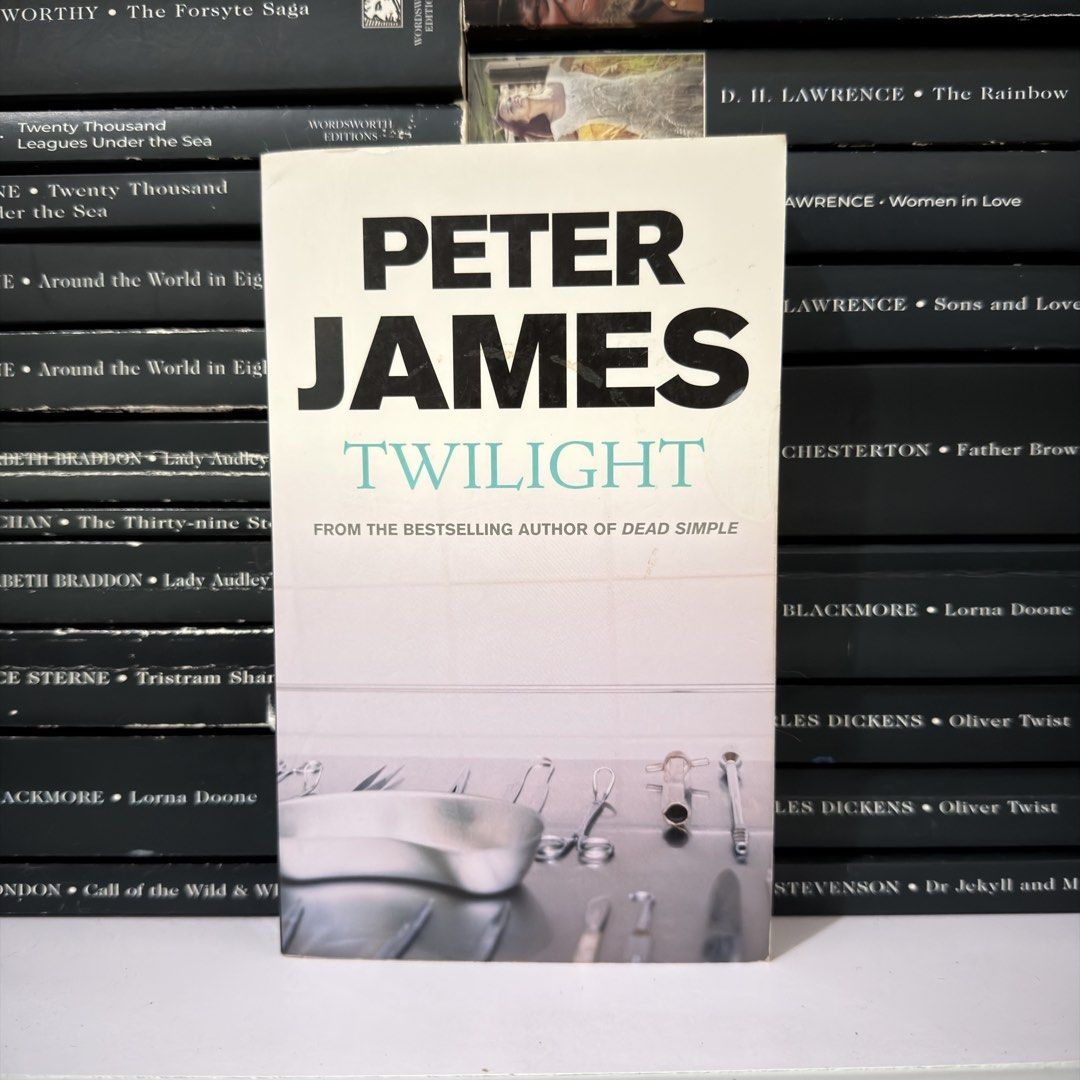 Peter James Twilight Paperback Novel (Category: Storybooks) located in Lingayen. Submitted by readwjane (Listing ID 1470200421, Image 1). Description: - Title: Twilight - Author: Peter James (known for Dead Simple) - Format: Paperback - Condition: Readable with normal cover shelf wear - Perfect for: Mystery and thriller fans looking for a casual read.