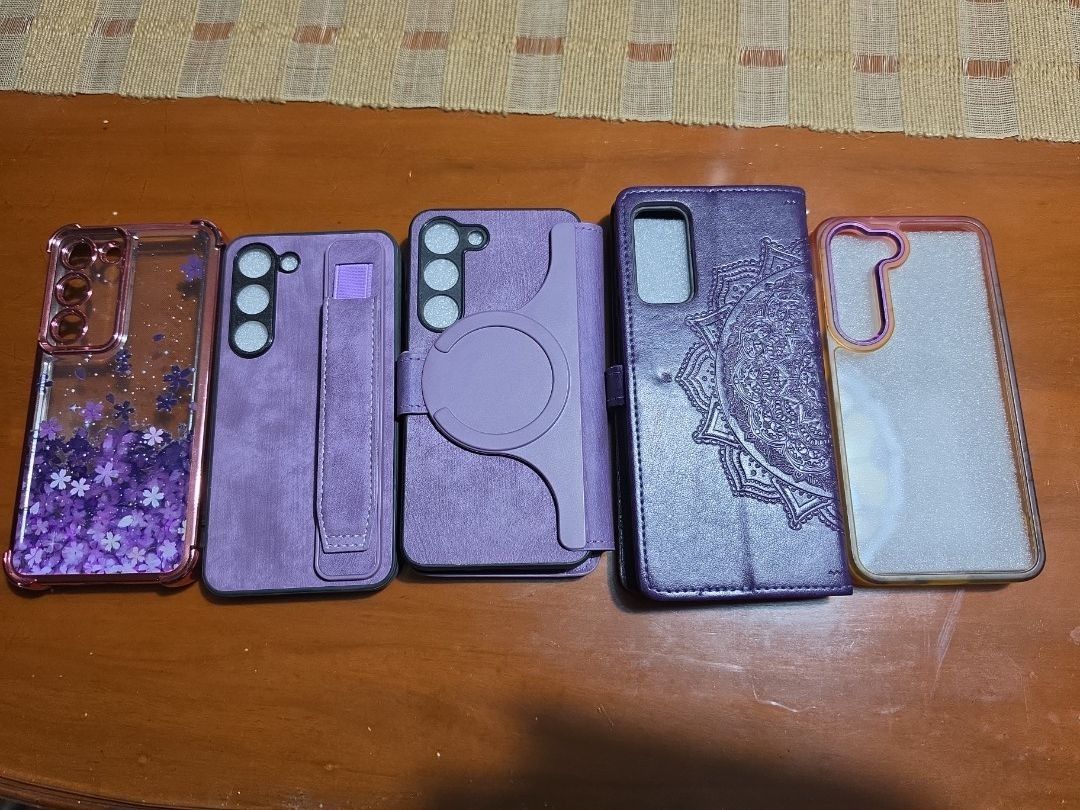 Phone Cases SamsungS23 and S23+ (Category: Cases & Sleeves) located in Quezon City. Submitted by aldenpv (Listing ID 1470217368, Image 1). Description: s23 cases - 7 pcs most were seldom used s23+ cases - 2 pcs (last 2 photos) 700 for all. Negotiable RFS: Both from my parents who upgraded their phones already and does not need this..