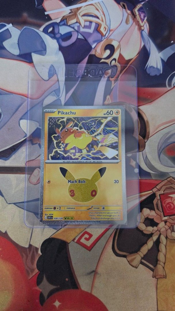 Pikachu 08/30 Rare (Category: Raw Singles) located in Manila. Submitted by accelarky.ex (Listing ID 1470212010, Image 1). Description: Pikachu Pokemon 30th Celebration Card English (08/30).