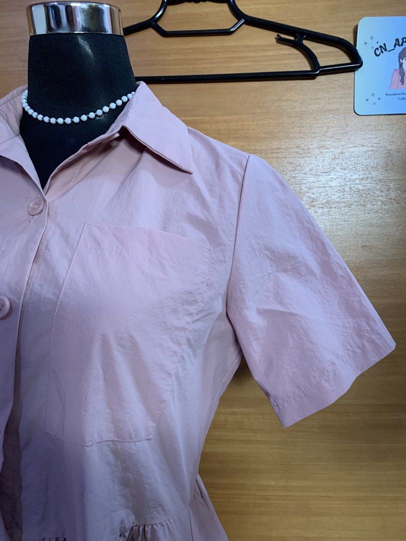 Pink buttondown dress (Category: Dresses) located in Malabon City. Submitted by Cn_apparel (Listing ID 1470229352, Image 2). Description: Medium.