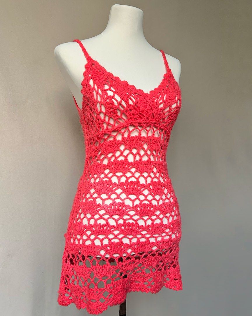 Pink Crochet Summer Mini Dress (Category: Dresses) located in Los Banos. Submitted by hotlinevintage777 (Listing ID 1470128086, Image 3). Description: — s to m .