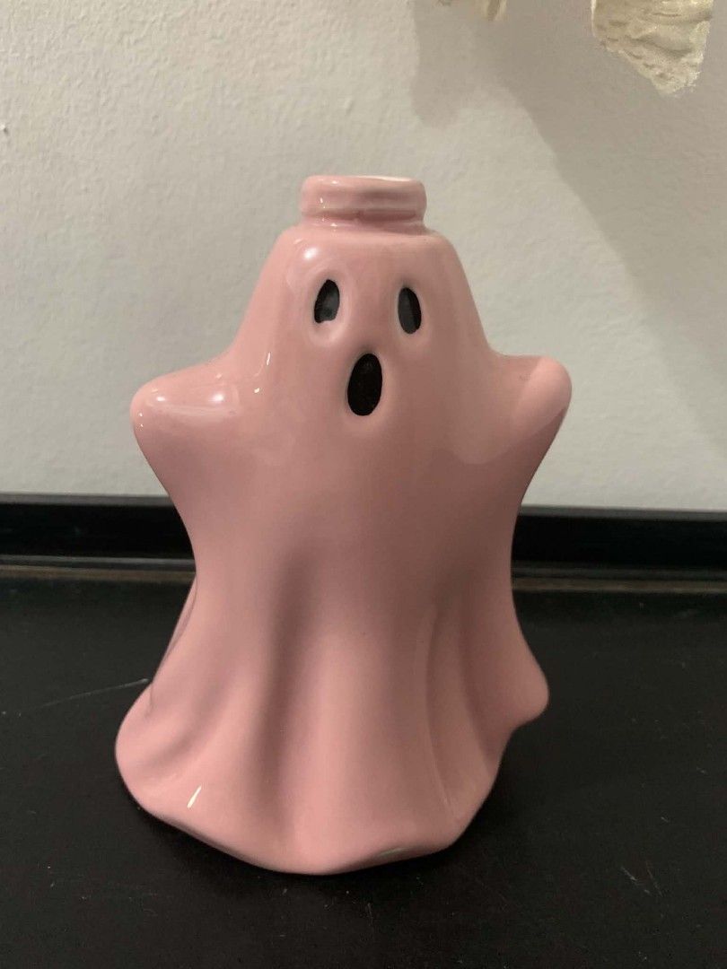 Pink Ghost Decor Soap Dispenser (Category: Bathroom & Kitchen Fixtures) located in Quezon City. Submitted by dfabloveverything (Listing ID 1470282858, Image 1). Description: - made of ceramic - can be used as decor or soap dispenser - soap dispenser ( just buy the pump on orange app 😁.