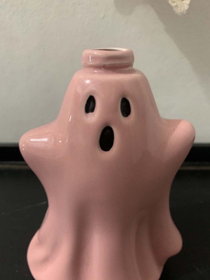 Pink Ghost Decor Soap Dispenser (Category: Bathroom & Kitchen Fixtures) located in Quezon City. Submitted by dfabloveverything (Listing ID 1470282858, Image 2). Description: - made of ceramic - can be used as decor or soap dispenser - soap dispenser ( just buy the pump on orange app 😁.