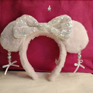 Disney Rose Gold Sequin Mickey Mouse Ears Headband, Women's Fashion ...