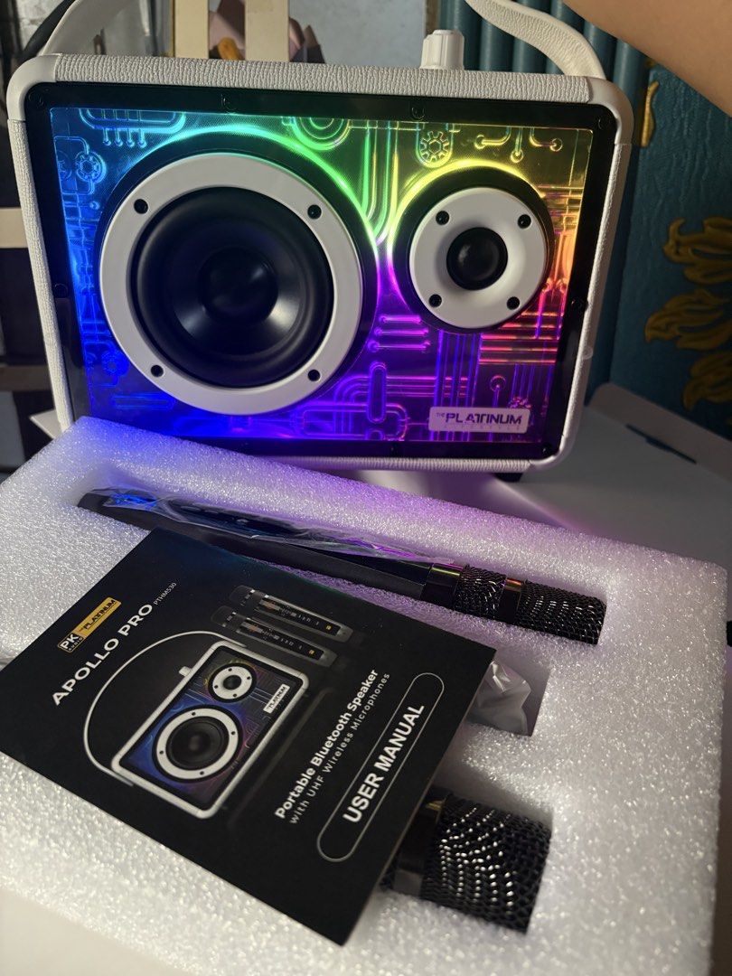 PLATINUM KARAOKE APOLLO PRO BLUETOOTH (ONHAND) (Category: Soundbars, Speakers & Amplifiers) located in Las Pinas. Submitted by jvpascual25 (Listing ID 1470205369, Image 1). Description: inopen lang for testing READY FOR PICKUP OR DELIVER ₱9k Orig Price Bluetooth Karaoke Apollo Pro Original Platinum Karaoke Spaker with Microphones Loc: Las Piñas.