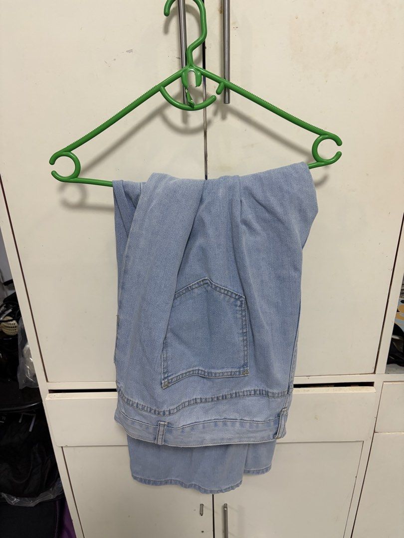 PLUS SIZE DENIM BUNDLE (Pants and Front-slit Skirt) (Category: Jeans) located in Pateros City. Submitted by selleysells (Listing ID 1470248010, Image 2). Description: - Style: Casual streetwear, high-waist fit - Wash: Light wash denim - Details: Heavy distressing and trendy knee rips - Closure: Front button and zipper - Features: Classic back pockets and belt loops - Fit: Comfortable for everyday wear - Shein 4XL - Price NEGO.