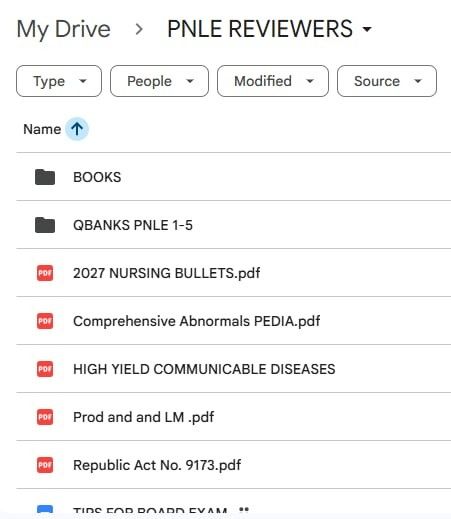 PNLE Reviewers Digital Google Drive Bundle Nursing Exam (Category: Textbooks) located in Manila. Submitted by alejandrac37381 (Listing ID 1470228125, Image 1). Description: - Complete PNLE nursing board exam reviewers in a Google Drive folder - Includes 2027 Nursing Bullets, Comprehensive Abnormals Pedia, and High Yield Communicable Diseases - Covers Prod and LM, Republic Act No. 9173, and exclusive board exam tips - Instant digital access link s
