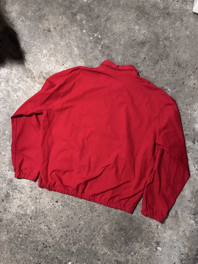 Polo Ralph Lauren harrington jacket red (Category: Coats, Jackets and Outerwear) located in Pasig City. Submitted by dripthrift1600 (Listing ID 1470308407, Image 2). Description: - Ralph Lauren harrington jacket red - Good condition - Issue: None - Sizes: L - Dimes: 26.5x27.