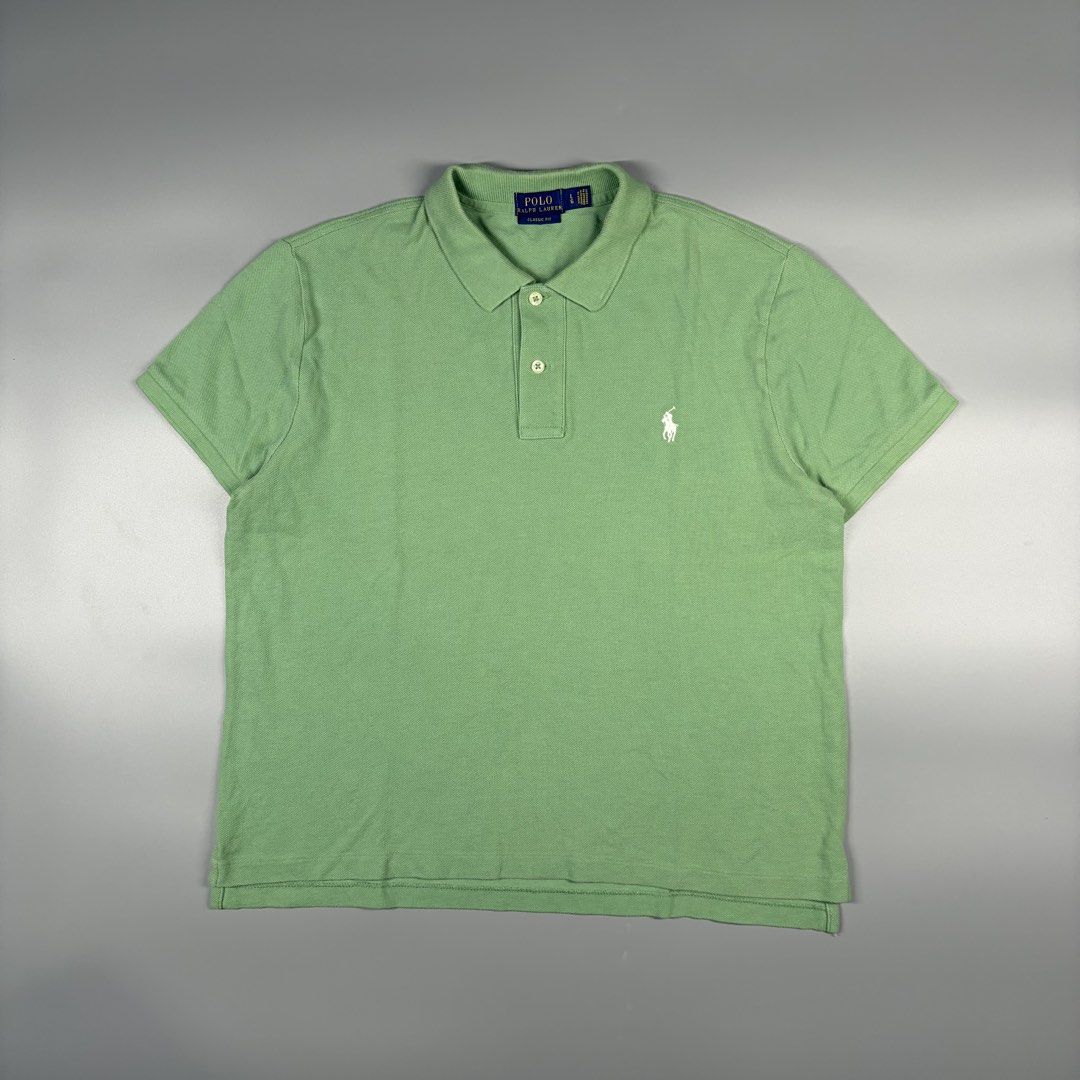 Polo Ralph Lauren Poloshirt (Authentic) (Category: Others Tops) located in Cavite. Submitted by onebeancent (Listing ID 1470345500, Image 1). Description: Size: XL TO XXL (Women's) Dimension: 21" Width | 23" Length Color: Apple Green Color Rate: 9.8/10 Issue: Cut Washtag (Auth 100%) Condition: Excellent Price: 680php Additional Shipping Fee (J&T Small Pouch) 75php Luzon 100php visayas 120php mindanao.