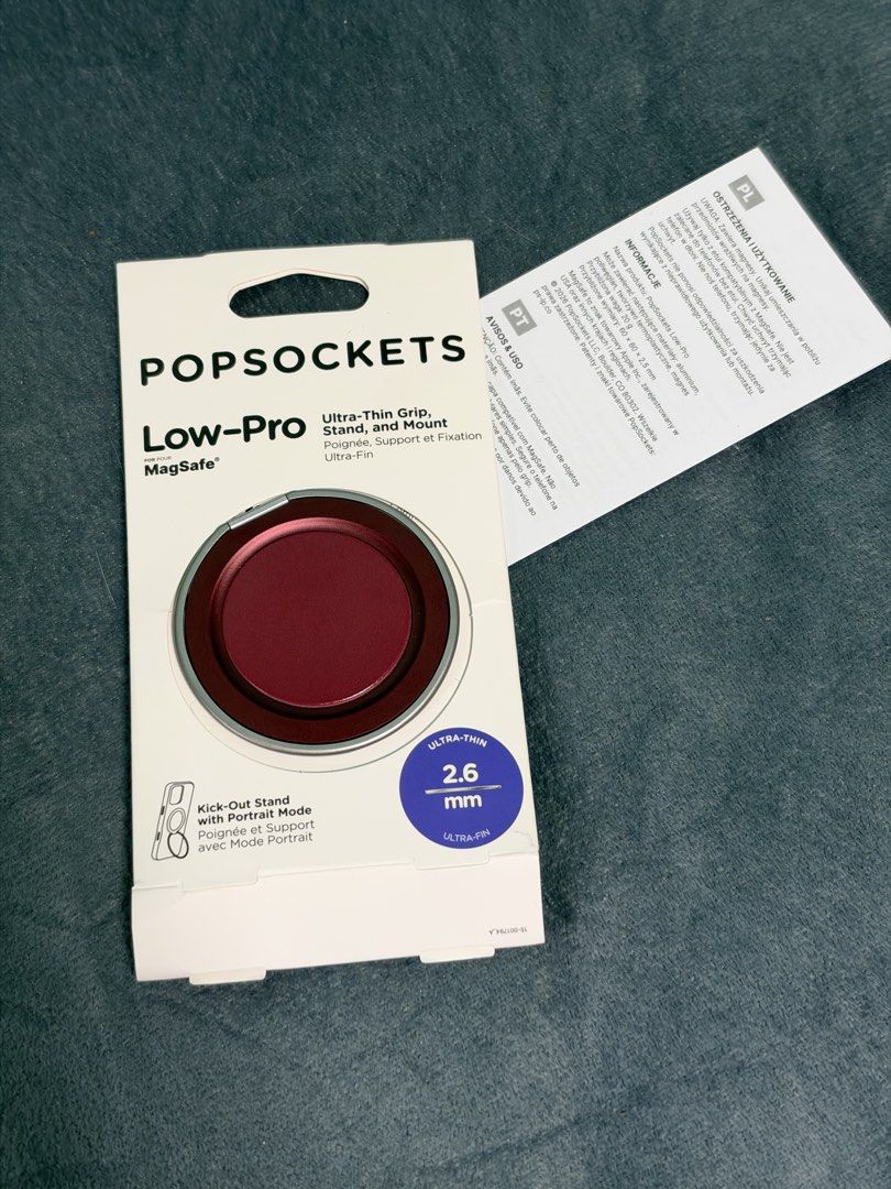 Popsockets Low-Pro Magsafe Grip (Category: Mounts & Holders) located in Muntinlupa City. Submitted by trishml (Listing ID 1470213830, Image 2). Description: Brand New, opened only not used Bought from orange app 2,699 Rfs: Extra, got another one in black.