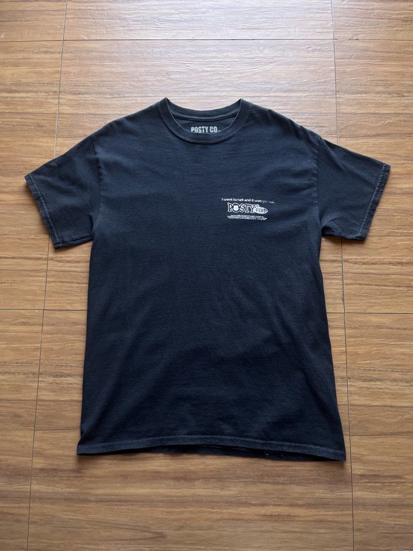 Post Malone Posty Fest Tee (Category: Tshirts & Polo Shirts ) located in Davao. Submitted by spilled.bins (Listing ID 1470274326, Image 2). Description: Post Malone Posty Fest Tee Width: 19.5in Length: 28in Medium Measurement Cracks | Used Fade | Small Tatter on Neck Good Condition . Mine: ₱450 +shipping fee on top . Model Reference: Height: 5’5 feet Weight: 68kg.
