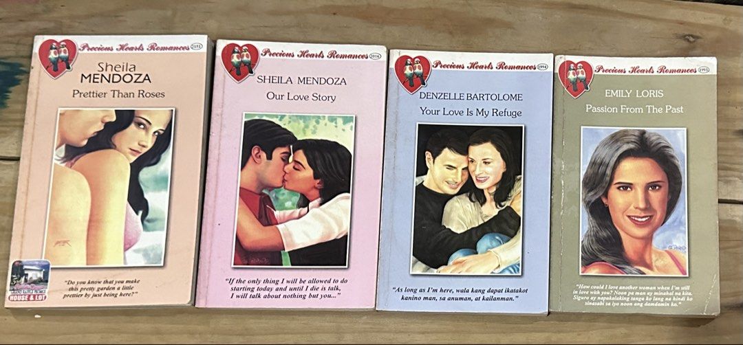 Precious Hearts Romances Pocketbooks (Category: Storybooks) located in Caloocan City. Submitted by mae2551 (Listing ID 1470263038, Image 2). Description: - Product: Precious Hearts Romances pocketbooks - Condition: Good Selling for 15 each, take all nine books for 100. Available: - #1993 Passion from the Past by Emily Loris - #1994 Your Love is My Refuge by Denzelle Bartolome - #2016 Our Love Story by Sheila Mendoza - #2151 Prettier than Roses by