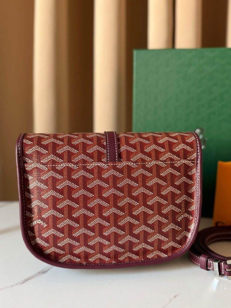 Preloved Belvedere Crossbody (Category: Luxury Bags & Wallets) located in Manila. Submitted by bagsandmanymanymore1 (Listing ID 1470234414, Image 2). Description: Preloved GoYard Belvedere Palladium Goyardine canvas Maroon color What you see is what you get.