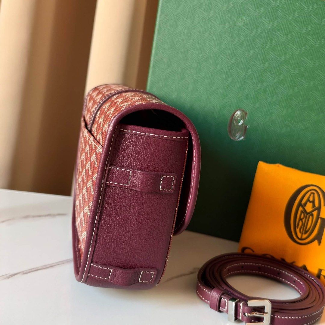 Preloved Belvedere Crossbody (Category: Luxury Bags & Wallets) located in Manila. Submitted by bagsandmanymanymore1 (Listing ID 1470234414, Image 3). Description: Preloved GoYard Belvedere Palladium Goyardine canvas Maroon color What you see is what you get.