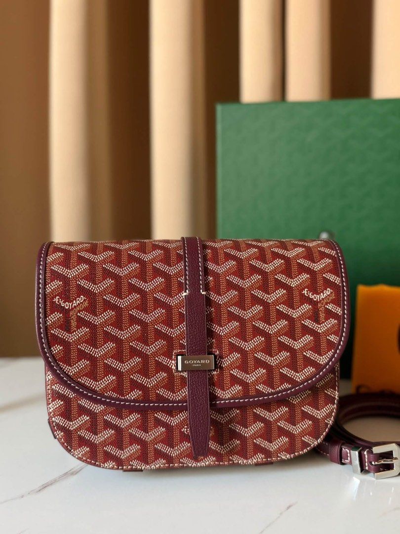Preloved Belvedere Crossbody (Category: Luxury Bags & Wallets) located in Manila. Submitted by bagsandmanymanymore1 (Listing ID 1470234414, Image 1). Description: Preloved GoYard Belvedere Palladium Goyardine canvas Maroon color What you see is what you get.
