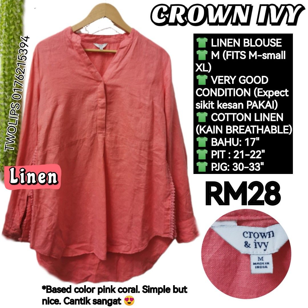 PREMIUM LINEN BASIC BLOUSE (Category: Blouses) located in Sepang. Submitted by twolips.wardrobe (Listing ID 1470304267, Image 1). Description: FREE POSTAGE SEMENANJUNG ✔️ SS POSTAGE + RM15 ❤️❤️❤️❤️❤️❤️❤️❤️ PLEASE BACA SEBELUM BELI: ❤️ ADA 7 OWNER BAJU DALAM NI. 2 admin ❤️ BAJU DARI PELBAGAI SOURCES (ada new item/ warehouse sale/ custom/preloved / yang tak berkenan beli kat seller lain pun akan diletgo semula di sini, etc) ❤️ TAK SESUAI UNTUK FUSS