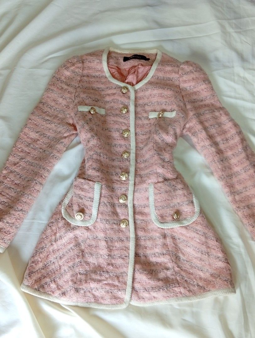 Premium Pink Tweed Dress (Category: Dresses) located in Rizal. Submitted by tweeds_by_n (Listing ID 1470208323, Image 1). Description: size: small - semi med bust: 32-34 waist: 31 — no issues/flaws — complete buttons — with inner lining — working all pockets — color may vary due to lighting — buyer will shoulder the shipping fee — prem quality! mop: gcash mod: jnt or lalamove 📍 Binangonan, Rizal. . 📩DM us if interested!.