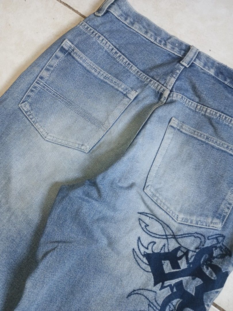 PREVAIL METAL (Category: Jeans) located in Cagayan de Oro. Submitted by kennthought (Listing ID 1470220325, Image 3). Description: PREVAIL METAL ‎embroidery design ‎check each pic for dets ‎— Waist: " 32 " on tag ‎— Length: " 43.5 ‎— Thigh: " 13.5 ‎— Hem: " 9 ‎-manage your expectations. ‎-have minor sign of usage / hem drag ‎-color may vary due to bad cam&lightning.